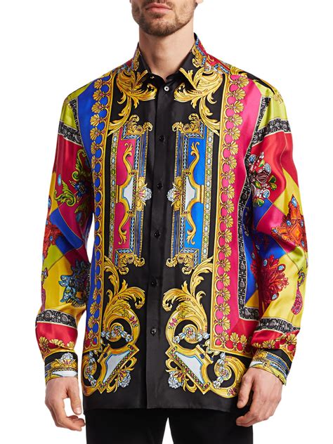 men's shirt versace|versace fitted shirts for men.